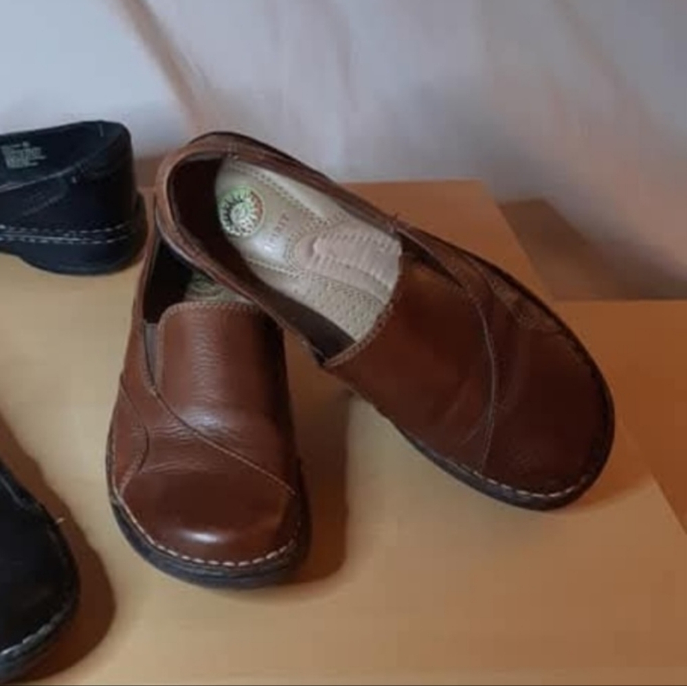 EARTH SPIRIT Vintage Brown Leather Slip-On Shoes